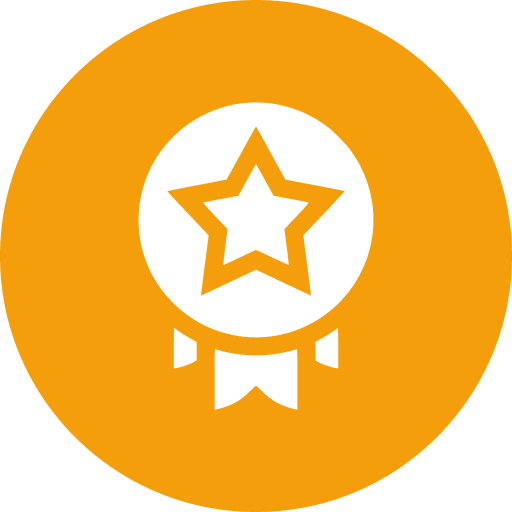 Achievement badge with star design