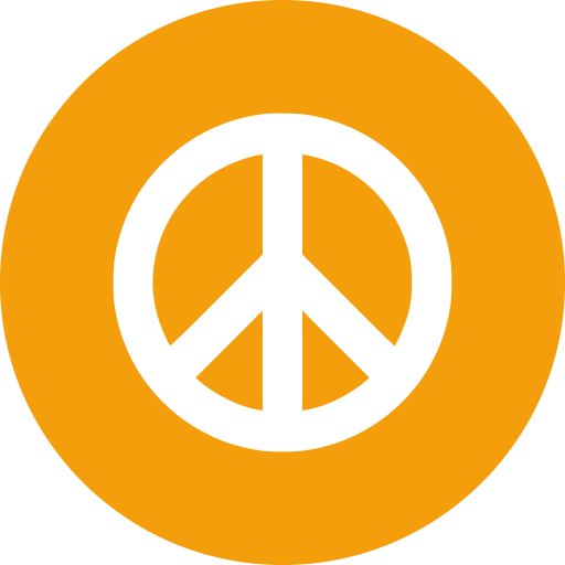 Iconic peace sign graphic