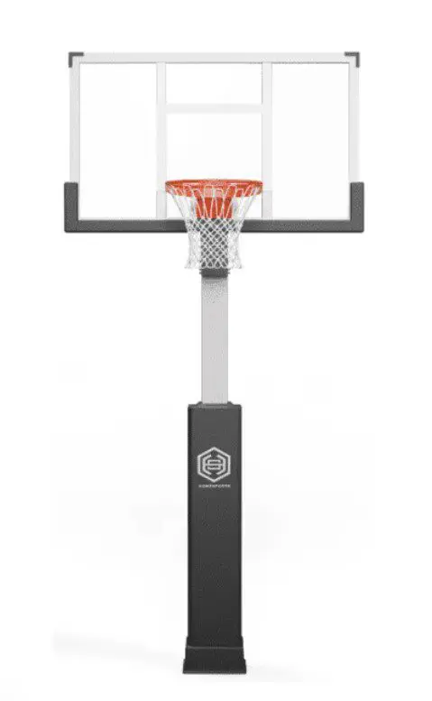 Portable basketball hoop with clear backboard