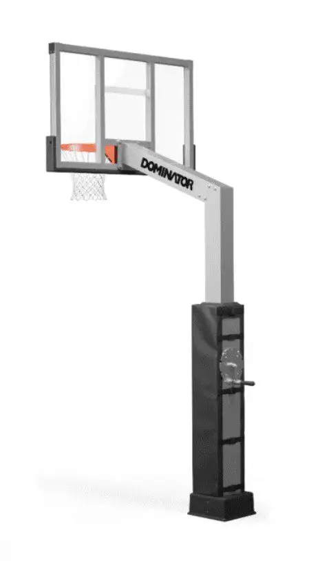 Freestanding basketball hoop with glass backboard