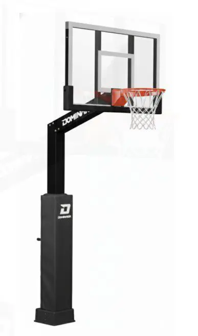 Adjustable basketball hoop with padded pole