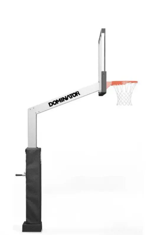 Adjustable basketball hoop with padded pole
