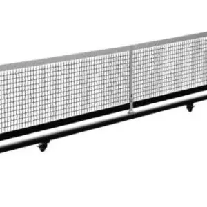 Wheeled portable tennis court net
