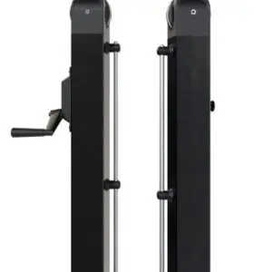Black adjustable cable machine vertical posts