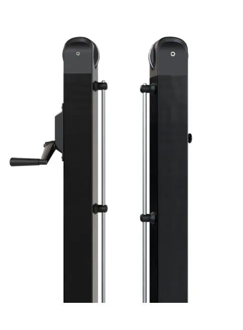 Black adjustable cable machine vertical posts