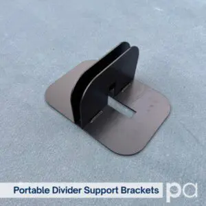 Metal portable divider support brackets