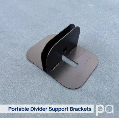 Metal portable divider support brackets