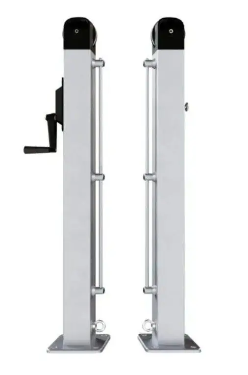 Pair of silver adjustable trailer jack posts