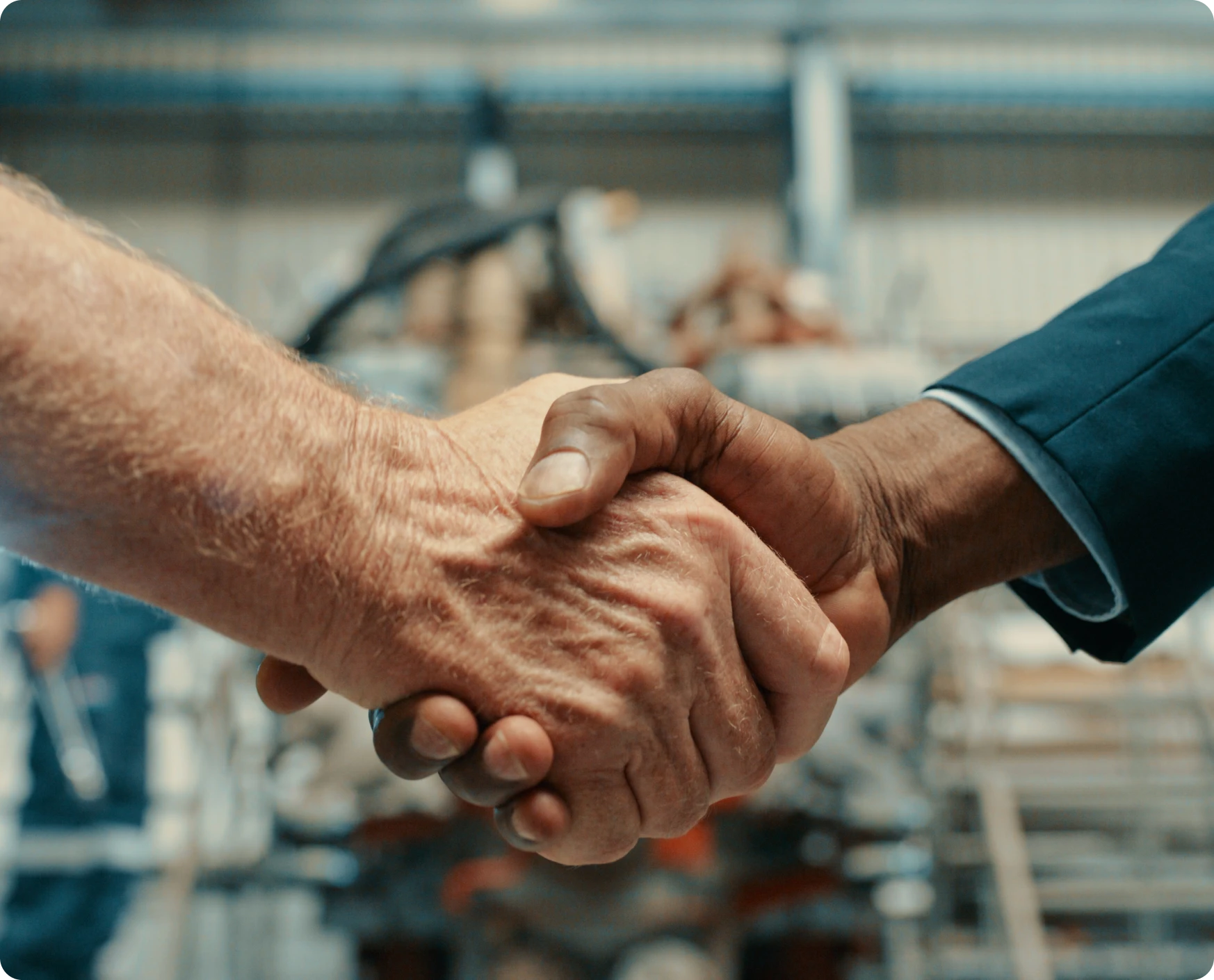 Handshake in industrial setting